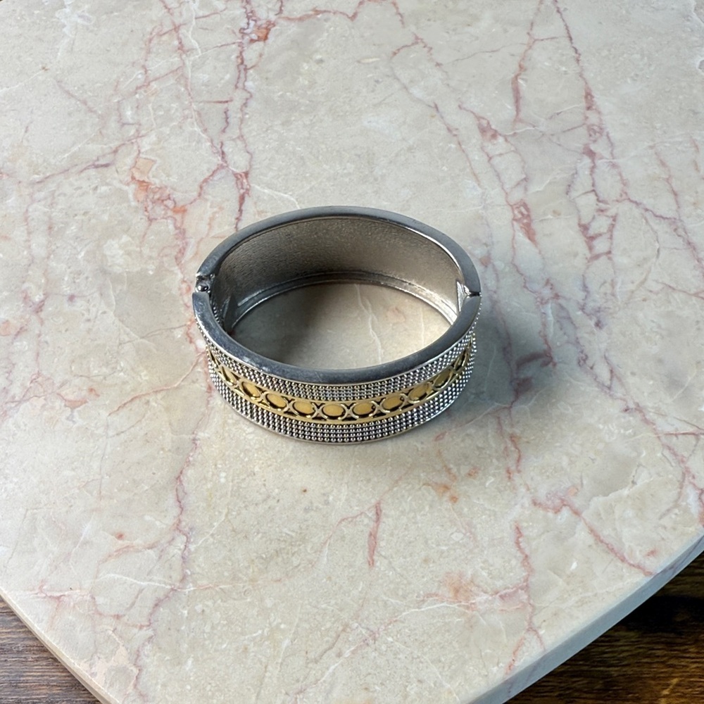 Silver and Gold Bangle Bracelet